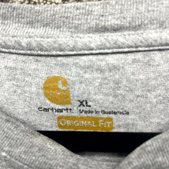 Carhartt Henley T-Shirt Men XL Gray Original Fit Heavyweight Pocket Short Sleeve - Picture 5 of 11
